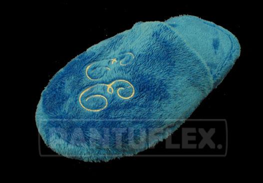 PANTUFLAS PARA BODA PELUCHE AZUL REY