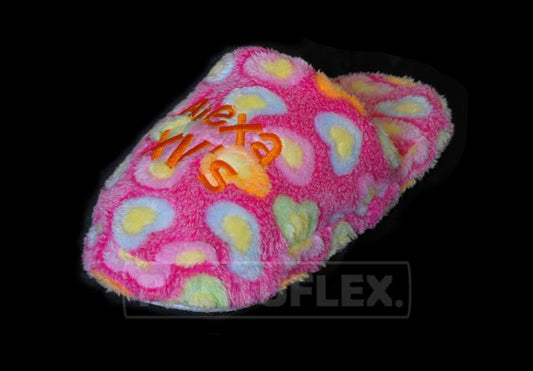 PANTUFLAS PARA FIESTAS Peluche Corazón Rosa
