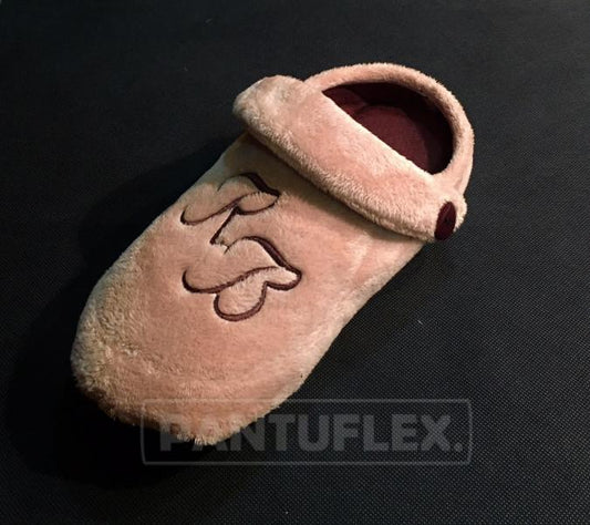 PANTUFLAS PARA XV AÑOS TIPO CROCS PELUCHE MIEL