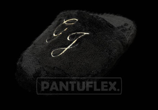 PANTUFLAS PARA FIESTAS PELUCHE NEGRO