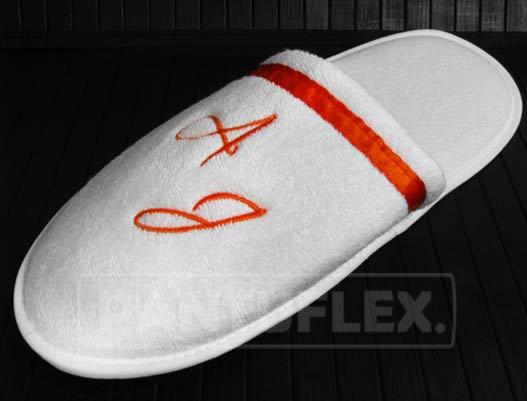 PANTUFLAS BODA INICIALES NARANJA