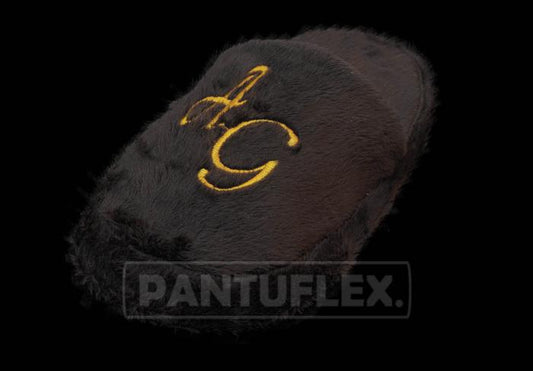 PANTUFLAS PARA BODA PELUCHE CHOCOLATE