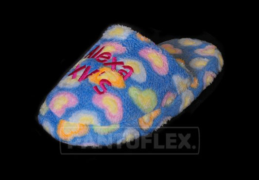 PANTUFLAS PARA XV AÑOS Peluche Corazón Azul