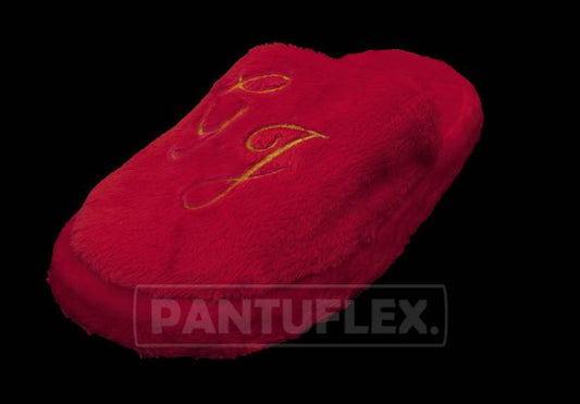 PANTUFLAS PARA FIESTAS PELUCHE ROJO
