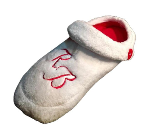 PANTUFLAS PARA BODA TIPO CROCS PELUCHE BLANCO